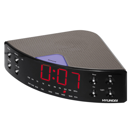 Hyundai H-1521, grey/red Радио-будильник Hyundai Electronics инфо 8539a.