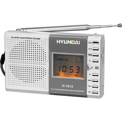 Hyundai H-1613, silver Радио-будильник Hyundai Electronics инфо 8540a.